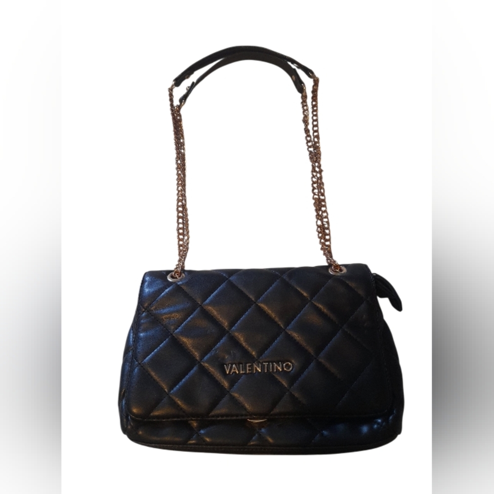 Mario Valentino Black Quilted Shoulder Crossbody Bag